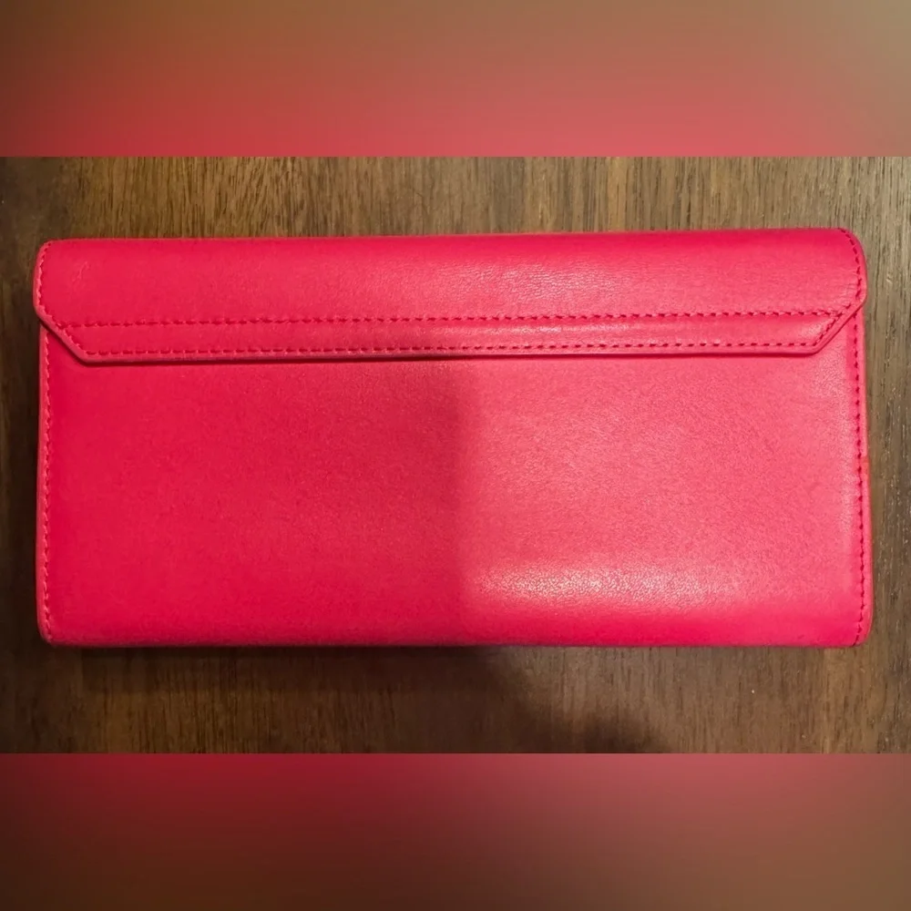 Furla Pink Leather Long Wallet with Silver Twist Lock